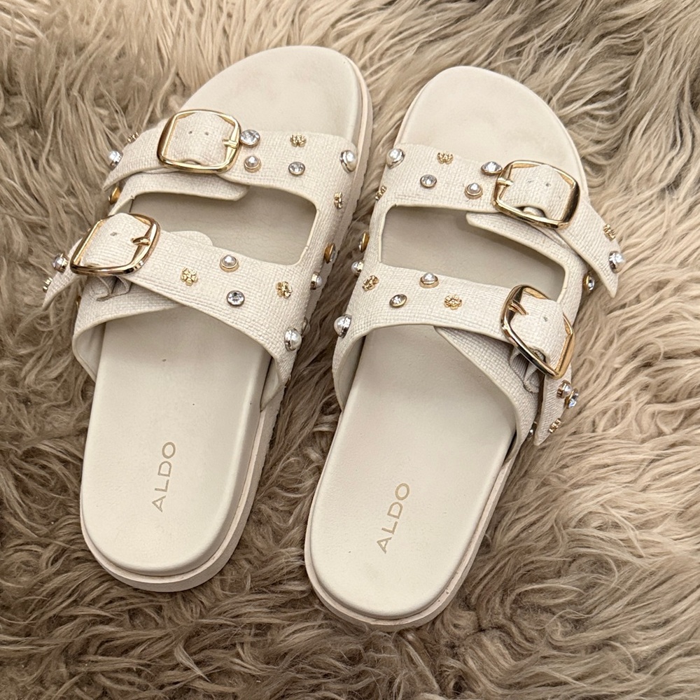 Aldo Women's Embellished Cream Sandals